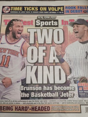 TWO OF A KIND KNICKS JALEN BRUNSON BASKETBALLS DEREK JETER NY POST 5/21 2026