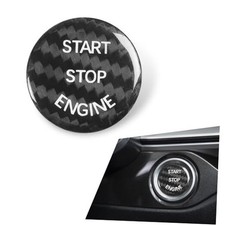 Car Start Button Decorative Sticker, Engine Start Button Cover 1 PC Black
