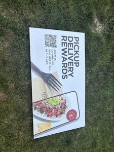 Pickup Delivery Rewards Promotional Yard Sign with QR Code, Multi-Color