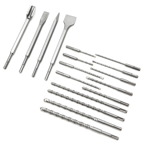 17PC Drill Bits & Chisel SDS PLUS Rotary Hammer BIt Set Fits Bosch & Hilti Plus - Picture 3 of 10