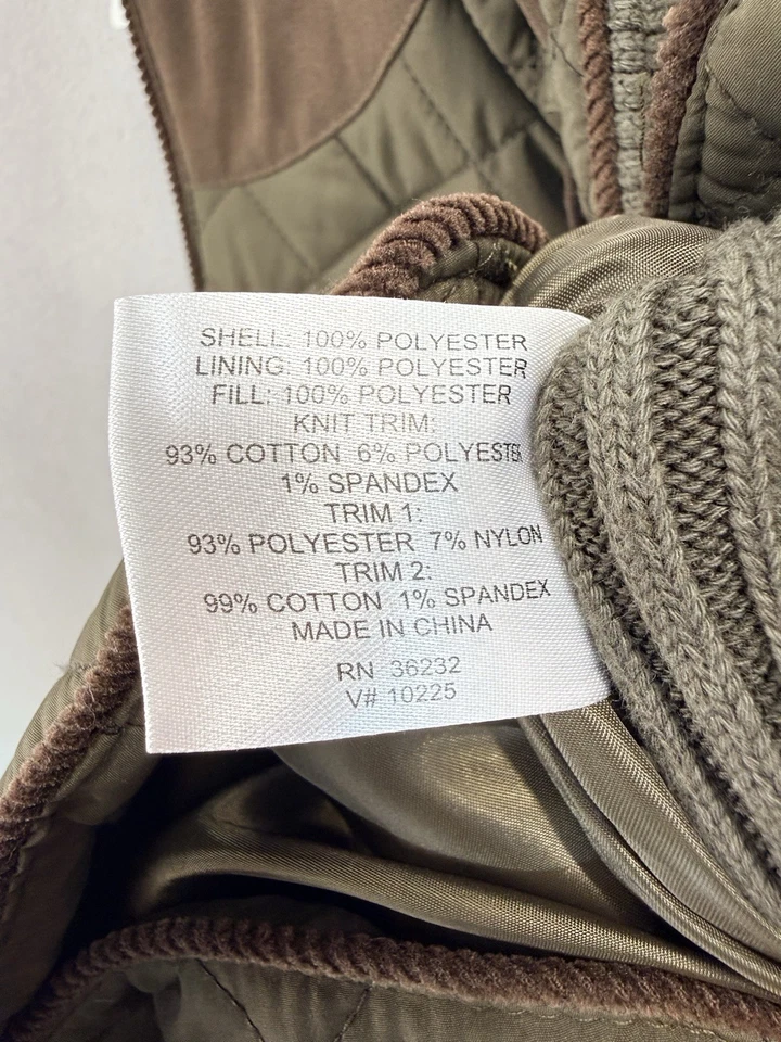 Gallery Weekend Mujer Talla M Verde Oliva Acolchado Tejido Lateral Cremallera Completa Chaleco Chaqueta Foto 4 de 4