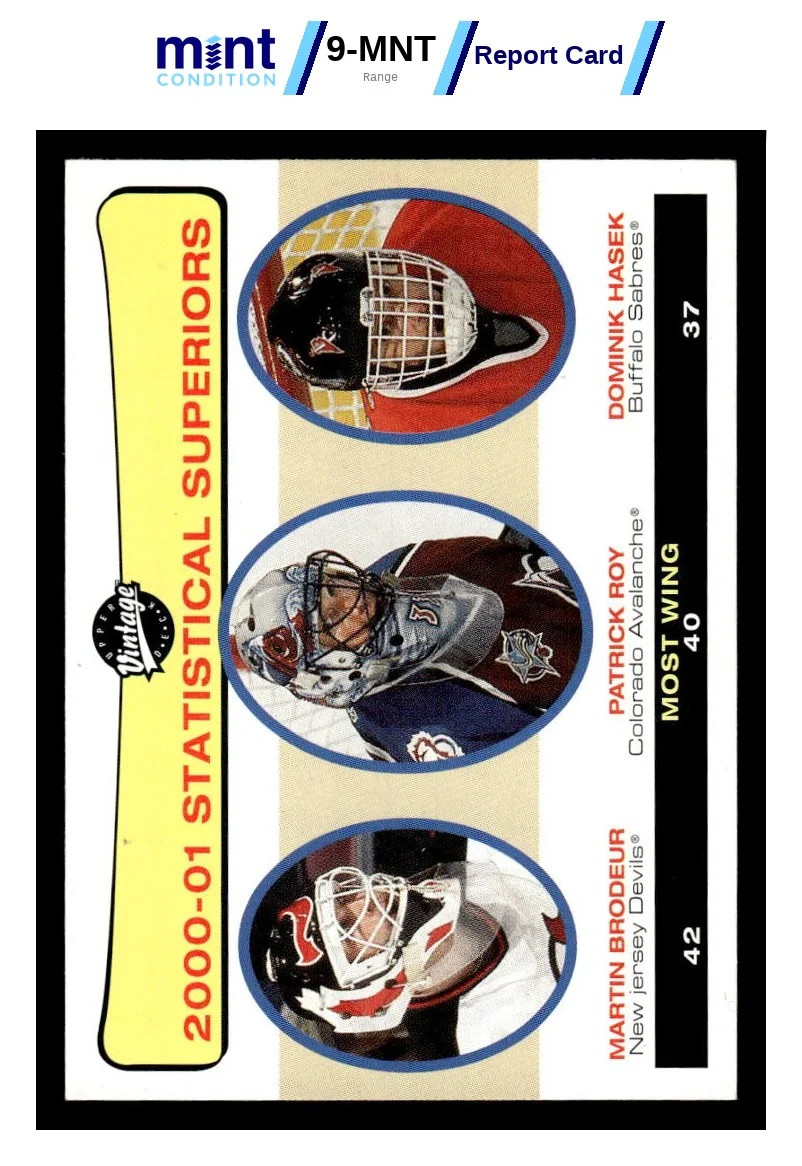 2001 UPPER DECK VINTAGE MARTIN BRODEUR 267 MCG 10 PATRICK ROY DOMINIK HASEK