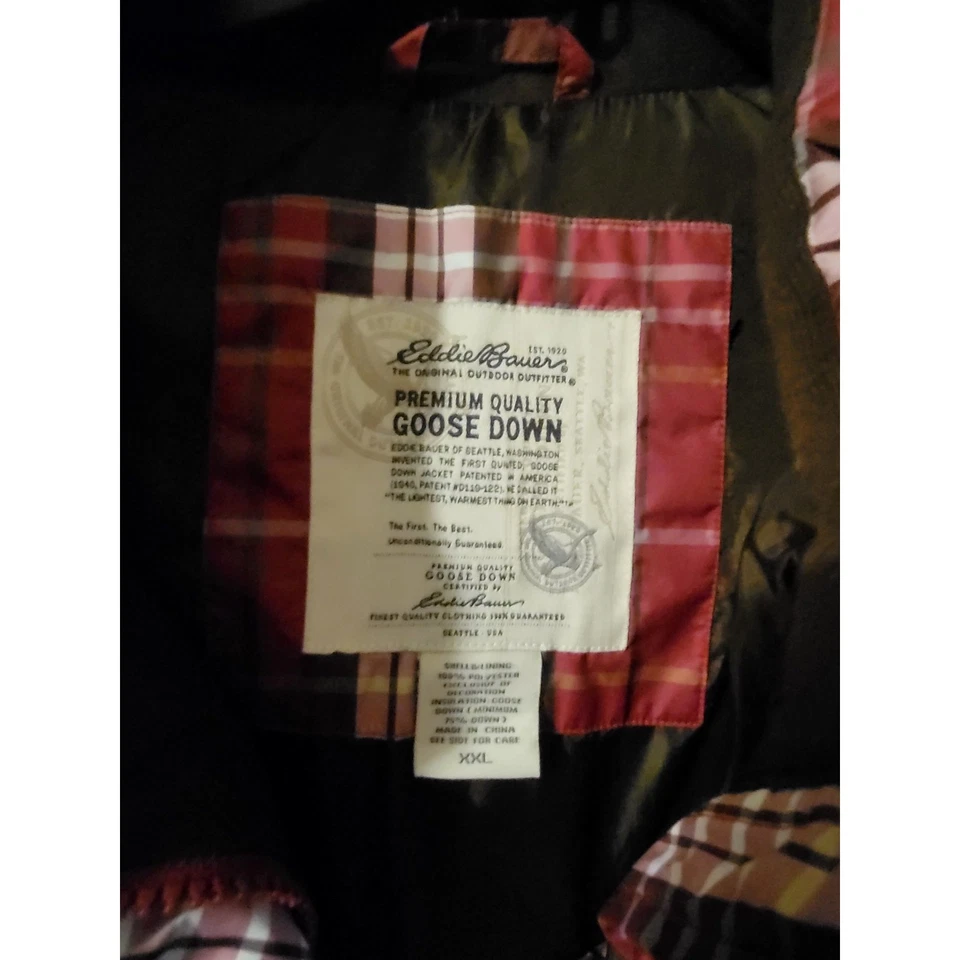 L.L. Chaleco acolchado a cuadros rojo plumón de ganso Bean XXL - Ropa exterior cálida de calidad premium Foto 2 de 4