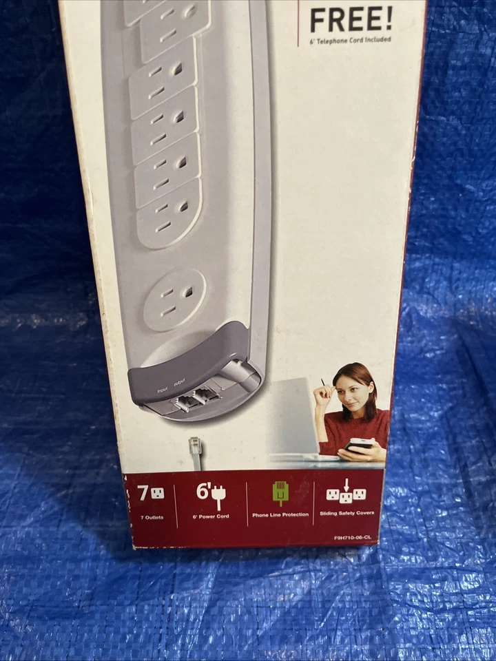 Belkin 7-Outlet SurgeMaster Power Strip Surge Protector 6ft Cord F9H710-06-CL - Image 3 of 4