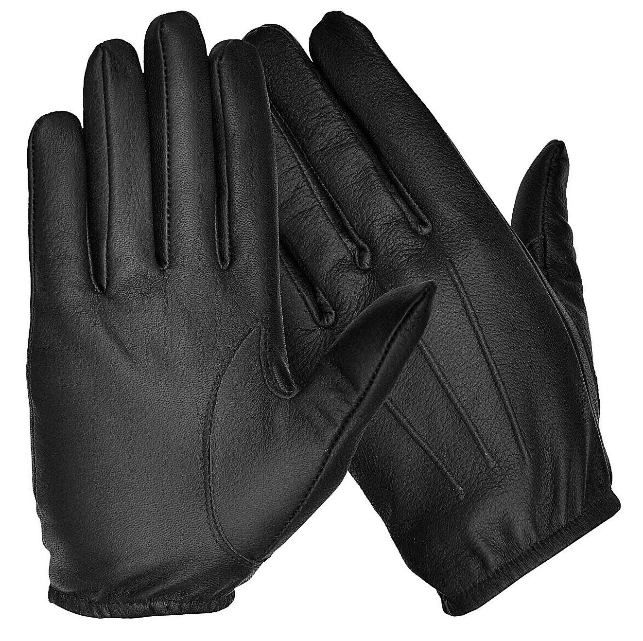 LEATHER THIN Black GLOVE FOR DRIVING AND POLICE Search Size XL