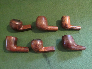 Collection of 6 Vintage Briar Wood Smoking Pipe Bowls Various Makes Job Lot