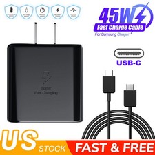 45W Super Fast Charger  Cable for Samsung Galaxy S21/S22/S23/S24 - Adapter Set