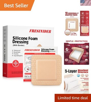 Multilayered Waterproof Silicone Foam Bandages   10 Pack, Pain-Free Healing
