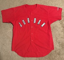 Vintage 90s Nike Air Jordan Baseball Jersey Size RED Sewn Stitched XL