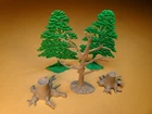 Vintage Marx D-Day Playset – 2 “A” Trees & Gray Dead Tree & Stumps