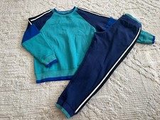 Boy's HANNA ANDERSSON Size 120 6-7 Blue/Teal Sweatshirt Joggers Set