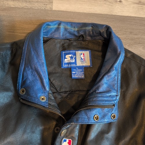 Orlando Magic Leather Starter Jacket Men’s Large Vintage 90s NBA Rare Y2K - Picture 8 of 14