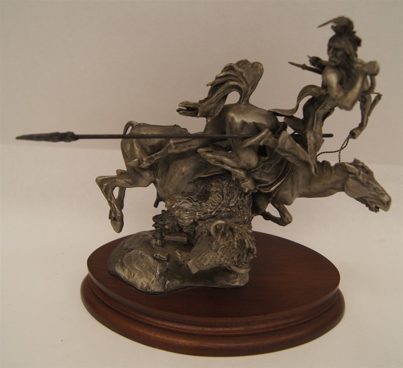 CHILMARK PLIGHT OF THE HUNTSMAN Pewter Sculpture By M. Boyett LTD /950 9" 1981