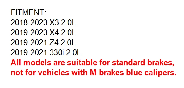 适用于 2018 - 2023 宝马 X3 Z4 X4 2.0L 前后制动套件转子垫 34116860907 — 第 2/4 张图片