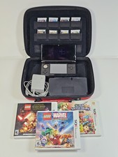 Nintendo 3DS Handheld Black + 11 Games, Case & Chargers, Tested CTR-001 (USA)
