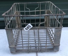Dairy Brand Galvanized Steel Wire Milk Crate vintage 1962