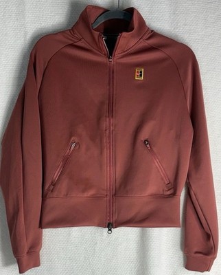 Nike Dri-Fit Full Zip Court Tennis NikeCourt Jacket Womens Sz S Canyon Rust Pink