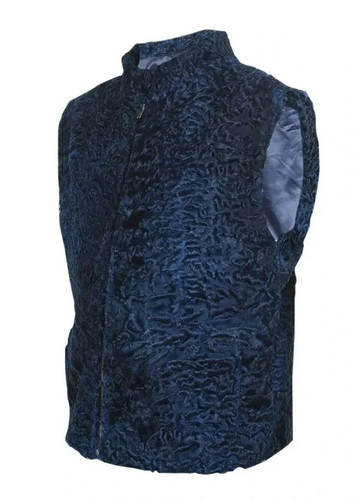 Men's Blue PERSIAN LAMB Fur VEST All Sizes pre sale - Picture 3 of 5