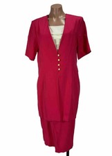 VTG Karlie Collection Shirt Dress Suit Dress Midi Business Chic Button NWT Pink