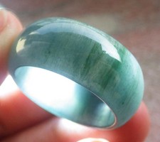 Video Certified Green Natural A Jadeite Jade Round Circle Ring NO. 10.5  418417