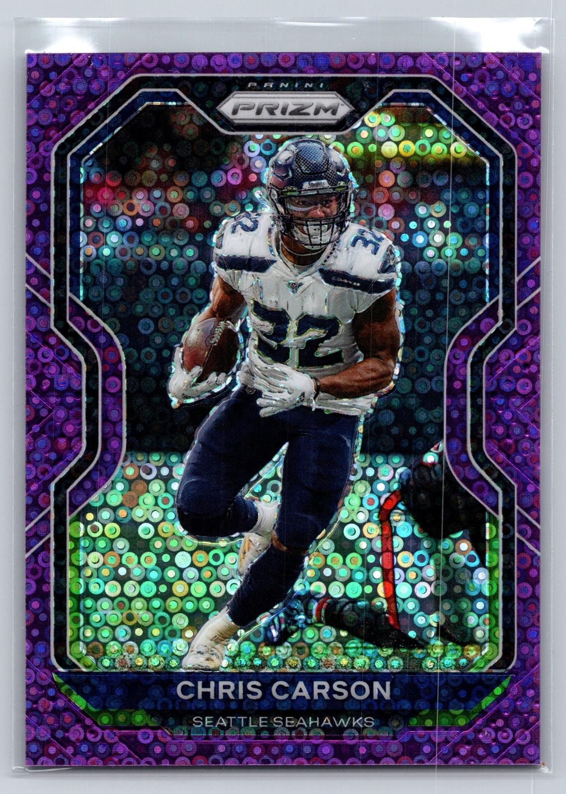 2020 Panini Prizm #295 Chris Carson Prizm No Huddle Purple #/35