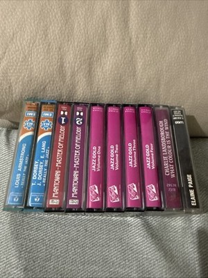 Lot of 10 Original Cassettes   Louis Armstrong, Jazz Gold Vol 1 4, Mantovani