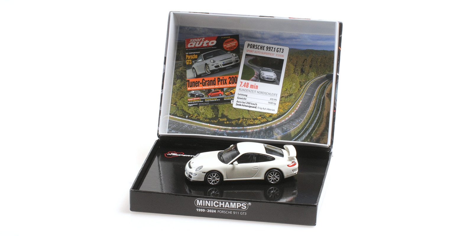 Minichamps 1/43 PORSCHE 911 GT3 WHITE SPORT AUTO 2006 - 400065402
