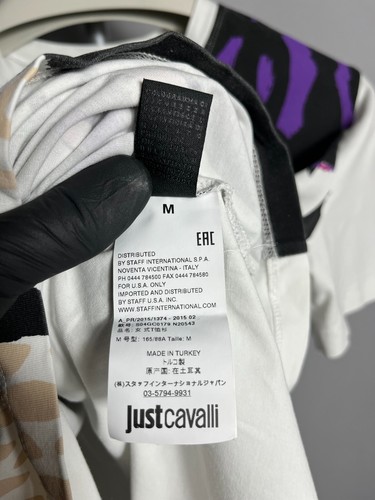 just cavalli arte gráfico impresión camiseta de algodón para hombre talla M - Imagen 7 de 8