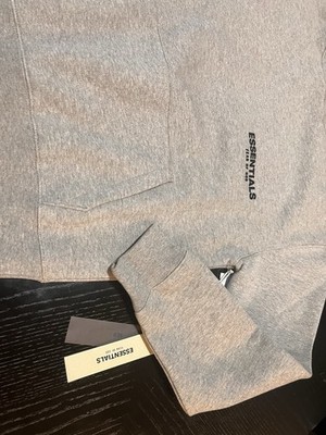 Essentials Fear of God Gray Pullover Hoodie XS Unisex Adults Logo
