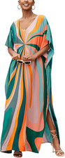 Women'S plus Size Beach Lounge Kaftan Maxi Dress Swimsuit Coverup for Women