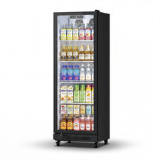 Yeego Commercial Beverage Cooler 10.8 Cu.ft Glass Door Drink Refrigerator Black