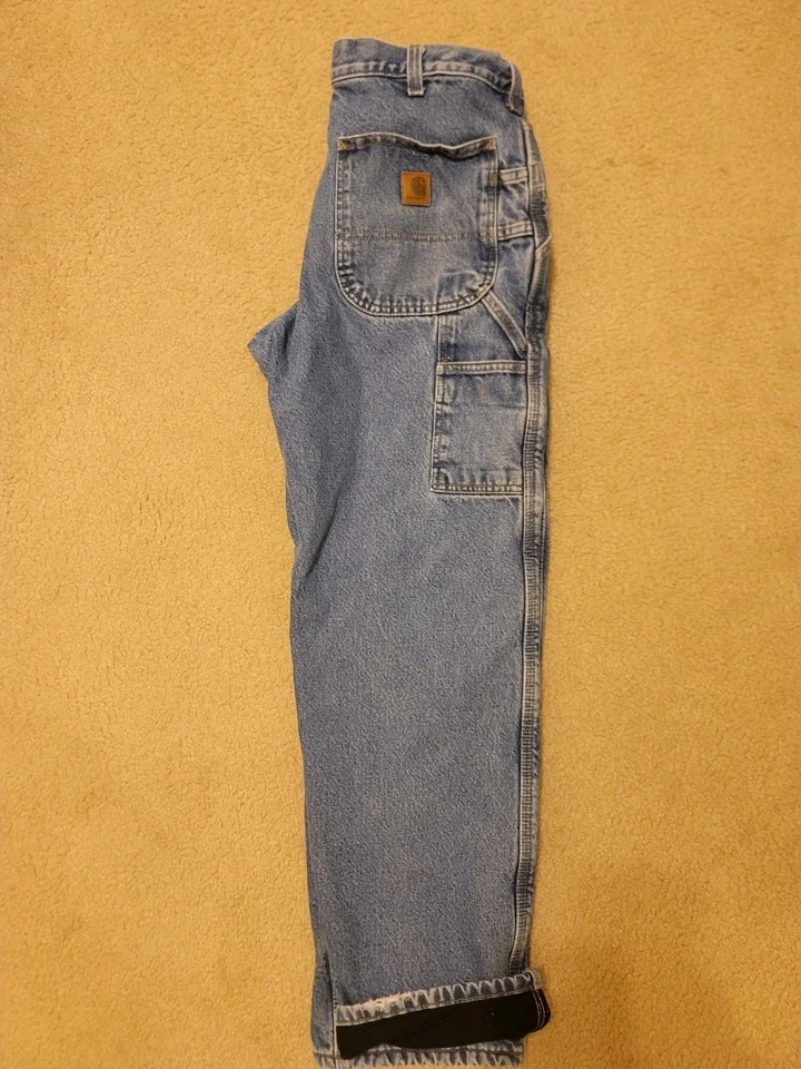 JEANS CARHARTT RELAXED FIT PIERNA RECTA FORRADOS DE VELLÓN Para Hombre Talla 32 X 29 LAVADO OSCURO Foto 2 de 4