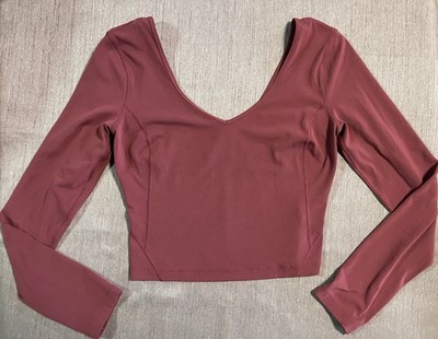 Lululemon S/M Align  Rust Color  Cropped Long Sleeve Shirt, EUC