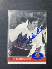 Blue Autograph 1991 Future Trends #27 Pete Mahovlich Auto 1972 Hockey Canada