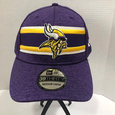 New Era Minnesota Vikings Hat Men M L Purple NEW Raised Graphic Embroider Flex