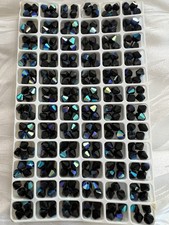 Preciosa Faceted Bicone Beads. Jet AB . 5MM. 2 Gross - 288 Pcs 26.00