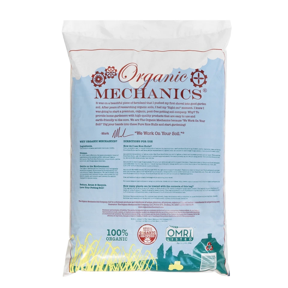 Sustituto de perlita de cascos de arroz puro Organic Mechanics, 2 pies cúbicos Foto 2 de 4