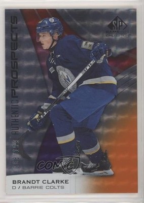 2019-20 Upper Deck SP Game Used CHL Edition Orange 63/199 Brandt Clarke #7 0x1