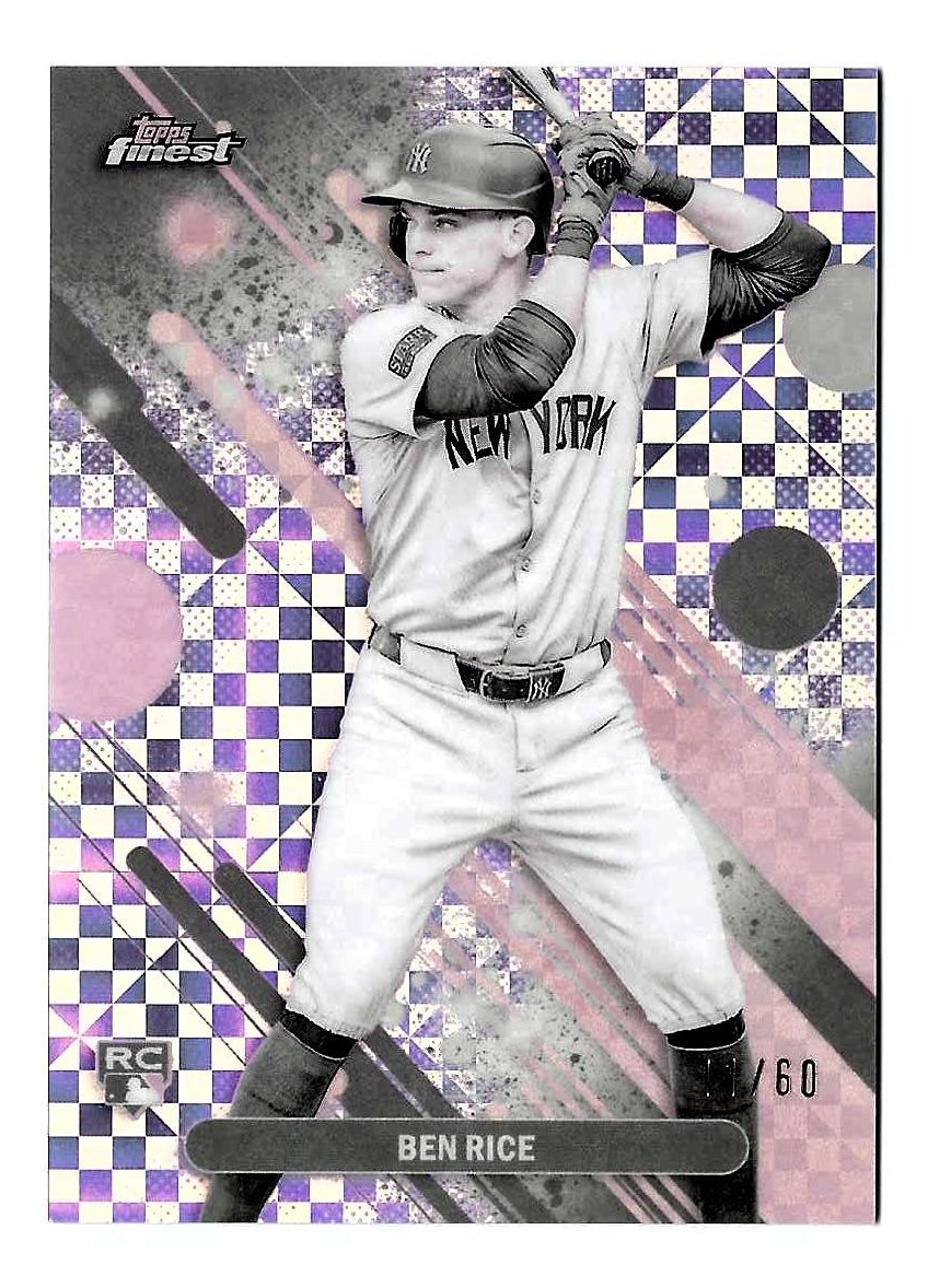 2025 Ben Rice Topps Finest Common Pearl Rookie /60 - New York Yankees