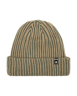 Mens Two Tone Double Layered Cable Knit Acrylic Beanie Deep Fit Winter Hat