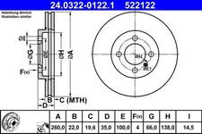 2x Bremsscheibe bel�ftet 24.0322-0122.1 ATE f�r BMW 3 3 Touring Z1 Roadster