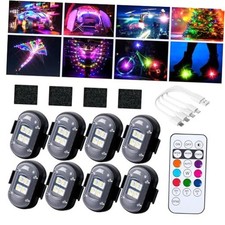 8PCS Upgraded 4LEDs Wireless LED Strobe Lights with Remote Control  High