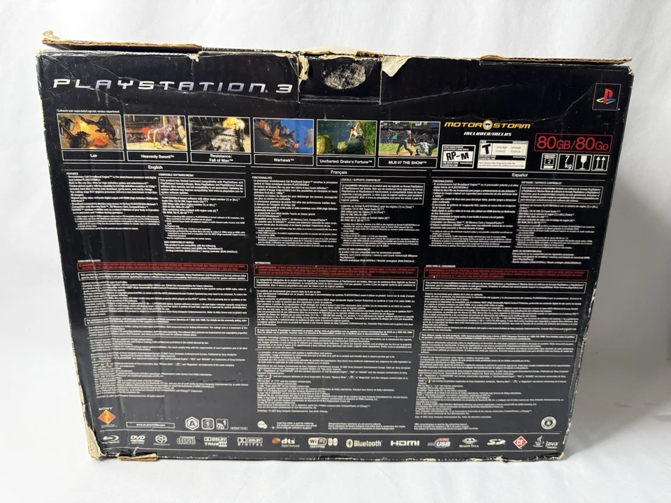 CONSOLA SONY PLAYSTATION 3 CECHL01 JUEGOS CONTROLADORES MOTOR STORM CAJA MANUALES Foto 3 de 4