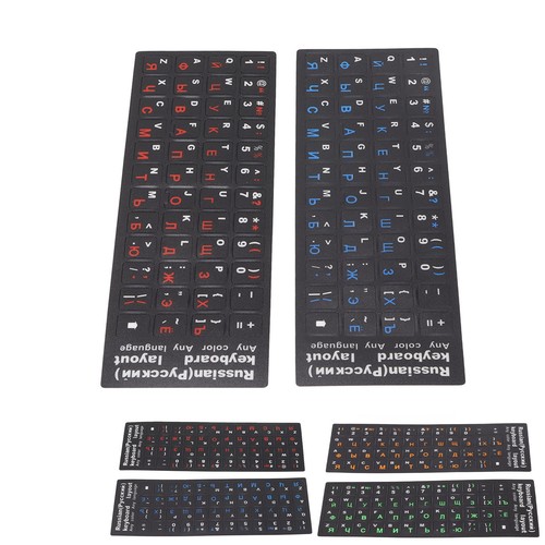 2x Russian Keyboard Stickers Unique Coating Waterproof Dustproof Russian Alph CB - Afbeelding 16 van 28