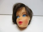 Vtg Hair Fair Barbie Head Only Rooted Lashes Brunette Japan Mod