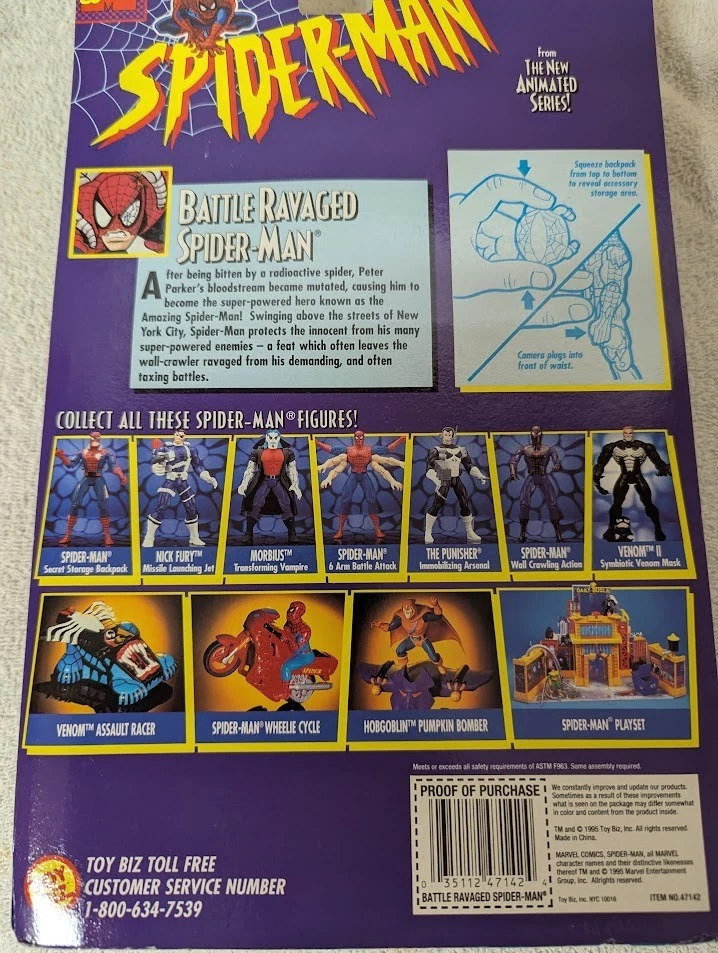 Spider-Man: Serie animada Battle Ravage Spider-Man de Toy Biz 1995 Foto 4 de 4
