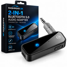 2-in-1 Wireless Bluetooth 5.0 Transmitter Receiver Adapter Audio 3.5mm Jack Aux