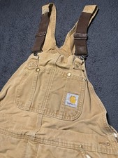 Vintage Carhartt Insulated Overalls Bibs Black, 36x34, Double Knee R03 BRN