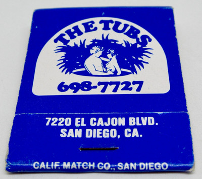 The Tubs Whirlpool Suites SAN DIEGO California 7220 El Cajon Blvd Matchbook