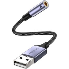 USB Audioadapter Klinke 3,5 mm Klinkenstecker Stereo Kopfhörer PC Laptop